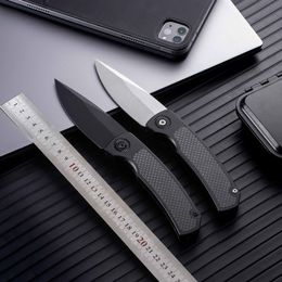 Prote Magic II BR2 Pocket Knife 154-CM Blade Single Action Aviation Aluminium Carbon Fibre Handle Hunting EDC Survival Tool Knives