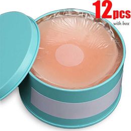 Breast Pad 12 A box silicone adhesive Nipple cover bra womens breast petal lift invisible pad sticker patch Q240509
