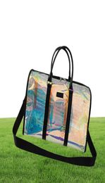 Duffel Bags Custom Large Capacity Clear Sports Gym Female Handbag Weekender Bag With Shoulder Strap PVC Transparent Duffle2223103