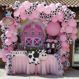 Party Decoration 48pcs Farm Animal Cow Theme Balloon Set With Print For Children's Birthday