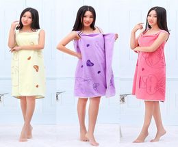 Cartoon Magic Bath Towels Lady Girls SPA Shower Wearable Towel Microfiber Absorbent Fast Drying Body Wrap Beach Dress Bathrobes To8609134