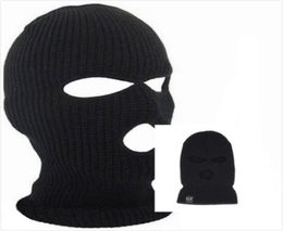 htsport Black Knit 3 Hole Ski Mask BALACLAVA Hat Face Shield Beanie Cap Snow Winter Warm 2018 summer fashion6608151