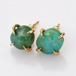 Stud Earrings BOROSA 5/10Pairs Natural Turquoise Stone Claw For Women Crystal Gem Jewellery Wholesale Drop