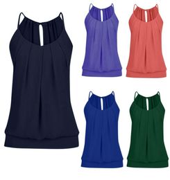 Women Wrinkled Tank Tops Summer Plus Size Loose O Neck Cami Vest Stylish Elegant Tunic Tops Plus Size 5XL G880078246441