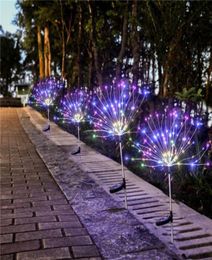 Outdoor Solar Lights Dandelion Copper Wire Lawn Plug Fireworks Lights Built in battery Waterproof Holiday Glowing Props6137802