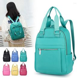 Backpack Women Travel Multi Pocket Casual Backpacks Female Solid Color School Waterproof Oxford Bag