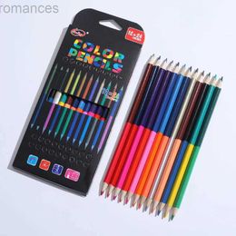Pencils 12 dual Colour pencils 24 Colour dual pointed core Coloured pencils rainbow oil-based Coloured pencils childrens gift painting d240510