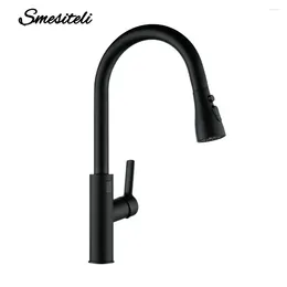 Kitchen Faucets Matte Black Touch On Faucet And Cold Pull Out Sink Mixer Tap Digital Display Function Rotatable