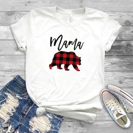 Women's T-Shirt Short Slve Print Clothing Womens T-Shirt Mama Bear Shirt Women Casual Shirt Mom Life T-shirt Cute Mom Shirt Gift for Mom Tops Y240509