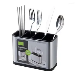 Kitchen Storage Stainless Steel Cutlery Chopstick Holder Bucket Tableware Organizer Fork Spoon Drain Rack Utensils