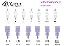20pcs Artmex V3 V6 V8 V9 V11 Replacement Needles Cartridges PMU System Body Art Permanent Makeup Tattoo Needle derma pen3056186