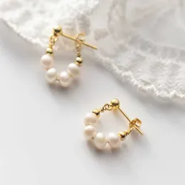 Dangle Earrings Natural White Akoya Round Freshwater Pearl 14k Gold Ear Stud Formal Modern Art Wedding Office Casual Men Everyday Diamond