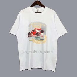 RH Designers Mens Rhude Embroidery T Shirts Summer Mens Tops Letter Polos Shirt Womens Tshirts Clothing Short Sleeved Large Plus Size 100% Cotton Tees Size S-Xl 282