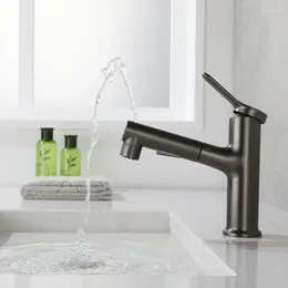 Bathroom Sink Faucets 360 Degree Rotating Washbasin Pull-out Faucet And Cold Water Mixer Machine Basin Accessories Fixture Home