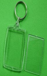 Clear Acrylic Plastic Blank Keyrings Insert Passport Po Frame Keychain Picture Frame Keyrings Party Gift8053608