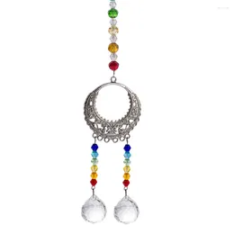 Decorative Figurines Chakra Hanging Organisers Crystal Retro Silver With Two Ball Window Living Room Decoration Accessories DIY Rainbow