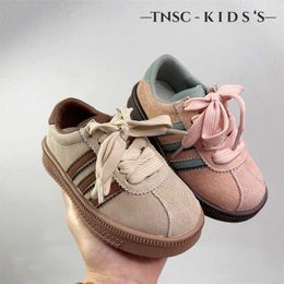 Sneakers Childrens Shoes 2024 Spring New Casual Board Fashion Korean Edition Simple Middle and Big School H240510