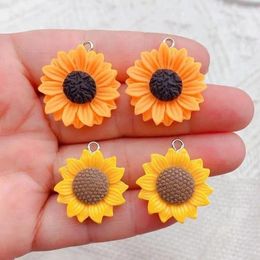 Charms 10pcs Simulation Sunflower Cute For Pendant DIY Earrings Necklace Jewelry Accessories Finding