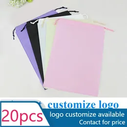 Storage Bags 20 Pcs Portable Shoes Bag Travel Pouch Drawstring Dust Non-woven Natural With Wedding