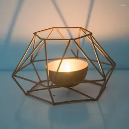 Candle Holders Nordic Style Iron Geometric Holder Gold Candlestick Tea Light Crafts For Home Bedroom Party Wedding Decor Ornaments