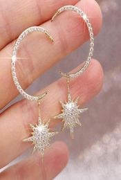 Stud 2021 Trendy Gold Silver Colour Moon Star Anise Earrings For Girl Lovers Love Party Gift Jewellery Whole Moonso E56216744502