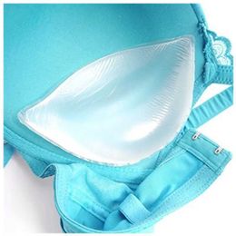 Breast Pad Upward push silicone triangular bikini swimsuit bra insertion pad invisible latex underwear drooping Q240509