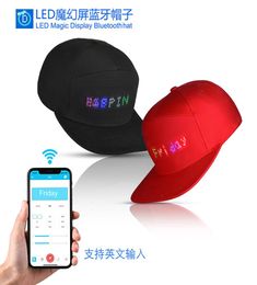 LED Display Hat Bluetooth APP Hat Glowing Light Cap Club Party Sports Travel Flashlight Baseball Golf Hip Hop Flash Show Men and W2058791