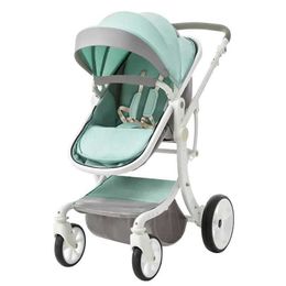 Strollers# New Baby stroller 2 in 1Green baby carriage folded stroller Luxury pram for baby travel pushchair Pink baby car lightweight T240509