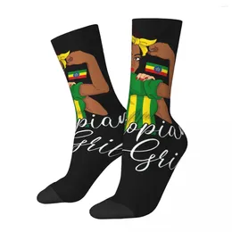 Men's Socks Funny Crazy Sock For Men Girl African Hip Hop Vintage Ethiopian Cross Art Ethiopia Happy Seamless Pattern Printed Boys Crew