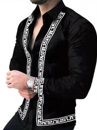 Men039s Casual Shirts 2022 Punk Style Silk Satin Digital Printing Male Slim Fit Long Sleeve Flower Print Party Shirt Tops1043953