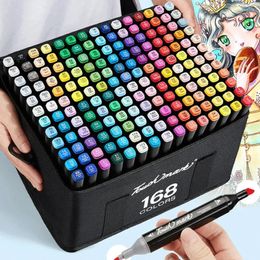 24-120 Coloured Marker Pens Set Manga Brush Pen Drawing sketch Art supplies Stationery Lettering Markers School supplies 240506
