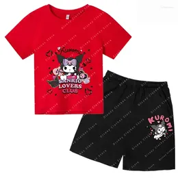 Clothing Sets Summer Kids Cartoon Anime Short Sleeve Casual Set For Boys And Girls 2024 Kulomi Printed T-shirt Fashion