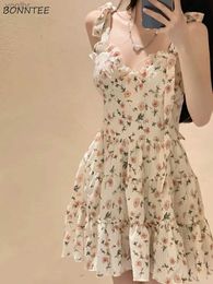 Urban Sexy Dresses Flower Dress Womens Bandage A-line Spicy Girl Korean Summer Fashion Urzan Personality Academy Casual Princess ClassicL2405