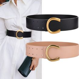 Belt for Woman Fashion Smooth Buckle C Letter Design Womens Belts Genuine Cowhide Width 5 6cm 5 Colours Highly Quality 300P