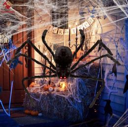 50off For Party Halloween Decoration Black Spider Haunted House Prop Indoor Outdoor Giant 3 Size 30cm 50cm 75cm ottie4516342