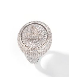 Unisex Fashion Men Women Ring Jewellery Yellow White Gold Plated Full Bling CZ Custom Letter Spinner Rings Nice Gift4739140