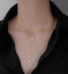 Pendant Necklaces Korean Fashion Star Necklace Hollow Design Tassel Clavicle Chain For Women Jewlery3196306