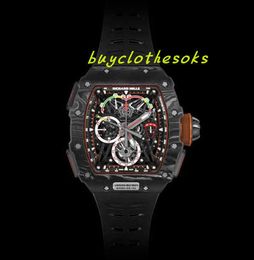 Armbandsur designer lyxklocka klassisk begränsad upplaga RM 50-03 McLaren F1 Ultralight Two-Second Tourbillon Chronograph Sports Mechanical Watch