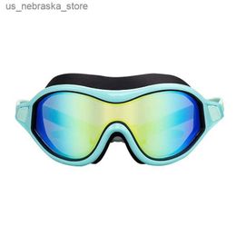 Diving Goggles Professional adult swimming goggles high-quality large frame anti fog silicone electroplated lens wholesale Q240410
