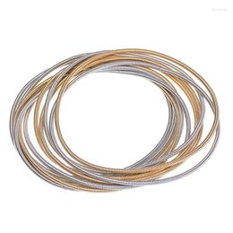 Charm Bracelets Retractable CarbonSteel Wire Bracelet Spring Stackable Coil Set Jewelry