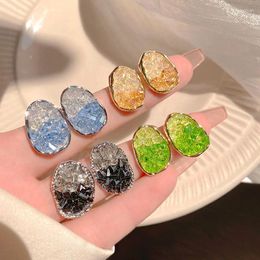 Stud Earrings Shiny Gradient Crystal For Women Charming Sweet Candy Colour Irregular Earring Fairy Fashion Eardrop Party Jewellery