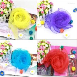 Scarves 50pcs Wholesale 60x60cm Candy Color Square Scarf Women Performance Small Silk Muffler Hijabs Chiffon Neckerchief