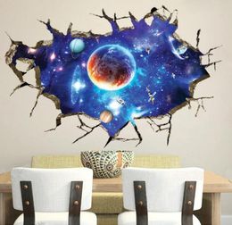 90CM 3D Star Universe Series Broken Wall Stickers for Kids Baby Rooms Bedroom Home Decor Decoration Decals Mural Poster Wall Stick1780093