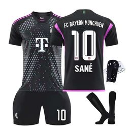Soccer Sets/Tracksuits Mens Tracksuits 2324 Bayern away black football jersey size 10 Sane 25 Muller 13 Schupomotin jersey cover for children