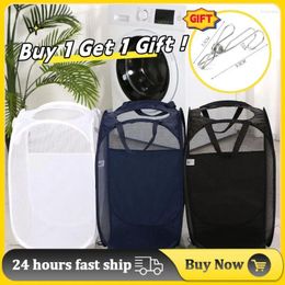 Laundry Bags Mesh Dirty Basket Bathroom Clothes Storage Water Proof Foldable Nylon Material