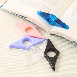 1Pc Thumb Book Support Acrylic Press Bookmark Reading Aid Student Teacher Nice Gift