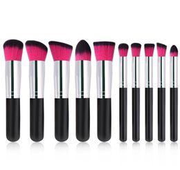 2020 Popular mini wooden makeup brush kit cheapest 10pcs cosmetics kit for beauty tools Foundation Blending Blush Brush Set Variou3015542