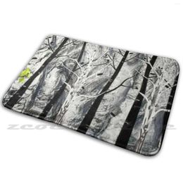 Carpets Birch Trees Soft Mat Doorway Non-Slip Water Uptake Carpet Tress Custom Nature Birth Interior Design