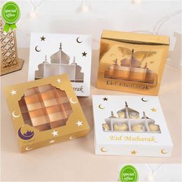 Other Housekeeping Organization New 1-5Pcs Eid Mubarak Gift Box Candy Cake Chocolate Packaging Ramadan Kareem Home Decoration 2023 I Dhwpn