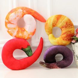 Creative Plush Peeled Prawns Pepper Eggplant Croissant Stuffed Animals Plush Toys Decoration Pillow Kids Toys